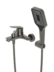 Смеситель BelBagno Due VASM-GM для ванны и душа с душевыми аксессуарами вороненая сталь