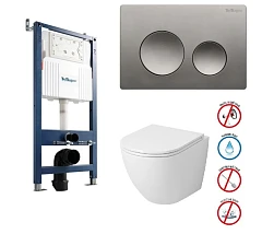 Комплект инсталляции BelBagno BB-101-M с кнопкой BB-03C-GM + GR-4455SQ