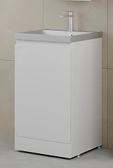 Тумба с раковиной Style Line Батлер 50 напольная белый глянец антискрейтч (раковина Asti 50*45 серый шелк)