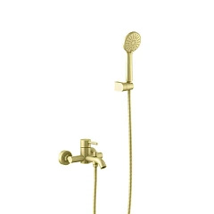 Cмеситель для ванны Aquatek AQ1349BG ЕВРОПА с душевым набором, золото
