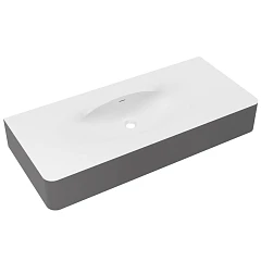 Мебельная раковина Vincea Caprise 120*54 Corian белый матовый/серый матовый (приобретается в комплекте с тумбой)