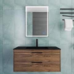 Комплект мебели Vincea Chiara 2D 100 дуб чарльстон (черная раковина)