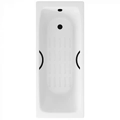 Чугунная ванна Delice Biove 170х75 с черными матовыми ручками и антискользящим покрытием