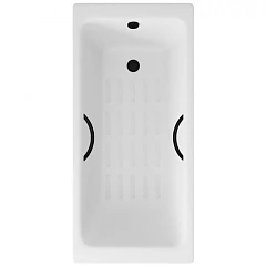 Чугунная ванна Delice Parallel 180х80 с черными матовыми ручками и антискользящим покрытием (комплект)