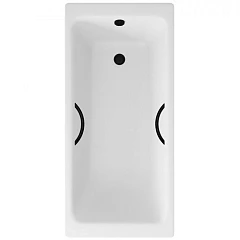 Чугунная ванна Delice Parallel 180х80 с черными матовыми ручками (комплект)