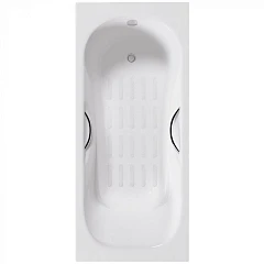 Чугунная ванна Delice Malibu 140х75 с ручками и антискользящим покрытием (комплект)