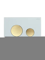 Клавиша смыва Cezares Lux LUX-GB-BORO-C белое стекло/брашированное золото