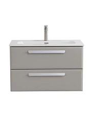 Тумба с раковиной Cezares Эко-Кер-Н/Eco-Cer-N 80 серо-бежевая матовая (раковина CZR-8073-80, ручки сатин)