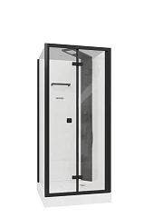 Душевая кабина Ceruttispa Белла/Bella 90х90х215-225 L/R без крыши профиль черный матовый