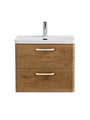Тумба с раковиной BelBagno Дуэ/Due 50 Rovere Nature, ручки белые