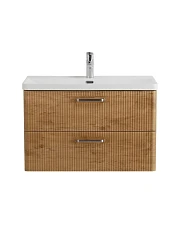 Тумба с раковиной BelBagno Дуэ/Due 80 Rovere Nature, ручки атласный никель