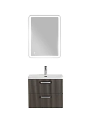 Комплект мебели BelBagno Дуэ/Due 60 оружейная сталь, ручки хром полированный