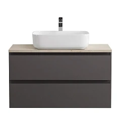 Тумба с раковиной BelBagno Крафт/Kraft 80 темно-серая матовая (столешница Marmo Crema Opaco)