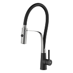 Смеситель WasserKRAFT A8417 для кухни с гибким изливом, нержавеющая сталь, MagicBlack Смеситель WasserKRAFT A8417 для кухни с гибким изливом, нержавеющая сталь, MagicBlack