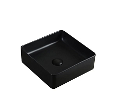 Накладная раковина Bravat C22356K-ENG 40х40 черная, квадратная Накладная раковина Bravat C22356K-ENG 40х40 черная, квадратная