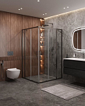 Душевой уголок Cezares Molveno MOLVENO-AH-22-130/120-C-GM-IV 130*120*195 профиль оружейная сталь без поддона Душевой уголок Cezares Molveno MOLVENO-AH-22-130/120-C-GM-IV 130*120*195 профиль оружейная сталь без поддона