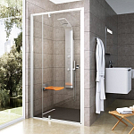Душевая дверь в нишу Ravak Pivot PDOP2-120 120*190 профиль белый, стекло Transparent без поддона Душевая дверь в нишу Ravak Pivot PDOP2-120 120*190 профиль белый, стекло Transparent без поддона