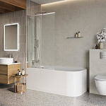 Душевая шторка на ванну BelBagno LUCE-VF-11-90/145-C-Cr 90*145 Душевая шторка на ванну BelBagno LUCE-VF-11-90/145-C-Cr 90*145
