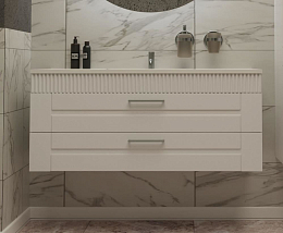 Тумба с раковиной SanVit Турин-2 120 белый глянец/на выбор, цвет ручки никель/на выбор