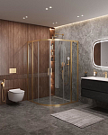 Душевой уголок Cezares Molveno MOLVENO-R-22-100+20-C-BORO-IV 120*120*195 профиль брашированное золото без поддона Душевой уголок Cezares Molveno MOLVENO-R-22-100+20-C-BORO-IV 120*120*195 профиль брашированное золото без поддона