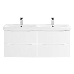 Тумба с раковиной BelBagno Marino-Cer 120 Bianco Lucido (с двойной раковиной)