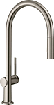 Смеситель Hansgrohe Talis M54 72801800 для кухни с выдвижным изливом сталь Смеситель Hansgrohe Talis M54 72801800 для кухни с выдвижным изливом сталь