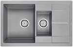 Кухонная мойка Paulmark Feste PM237850-GRM 77,5*47,5 с крылом серый металлик Кухонная мойка Paulmark Feste PM237850-GRM 77,5*47,5 с крылом серый металлик