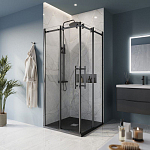 Душевой уголок BelBagno MARINO-A-2-90-C-NERO 90*90*195 профиль черный матовый без поддона Душевой уголок BelBagno MARINO-A-2-90-C-NERO 90*90*195 профиль черный матовый без поддона