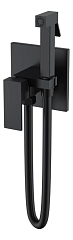 Гигиенический душ со смесителем Boheme Qubic 477-B скрытый монтаж черный матовый