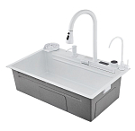 Кухонная мойка Savol S-SC002W 75*46 многофункциональная белая матовая Кухонная мойка Savol S-SC002W 75*46 многофункциональная белая матовая